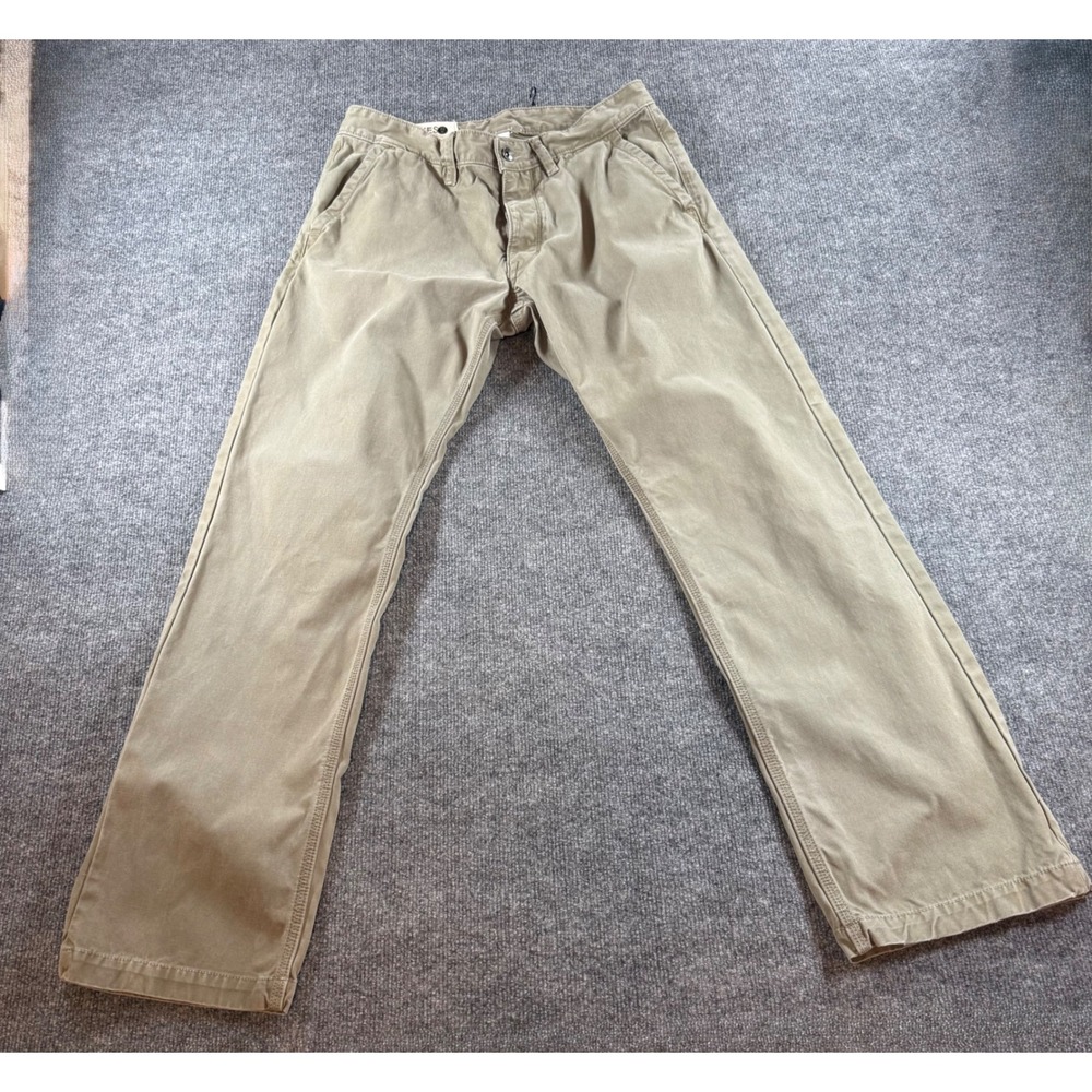 Gap 1969 Hayes Slim Straight Khaki Chino Pants Mens 32x32 Tan Cotton Button Fly